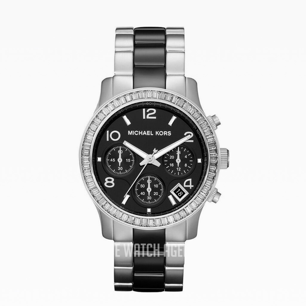 Michael Kors Black and Silver Chronograph Watch